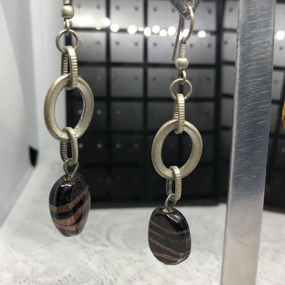 Bundle lot 2 vintage art glass statement earrings. - Picture 6 of 6